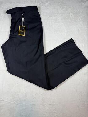 Ferrara Italy 100% Virgin Wool Dress Pants Mens 40x36‎ Charcoal Gray NWT Flaw
